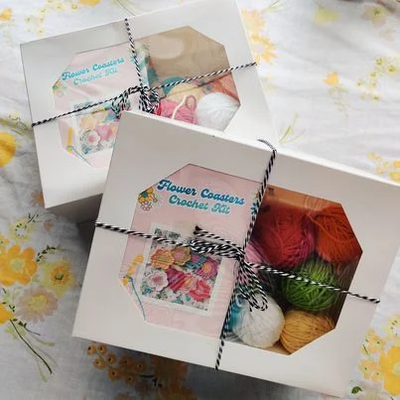 Crochet Flower Coaster Kits from The Happy Hooker