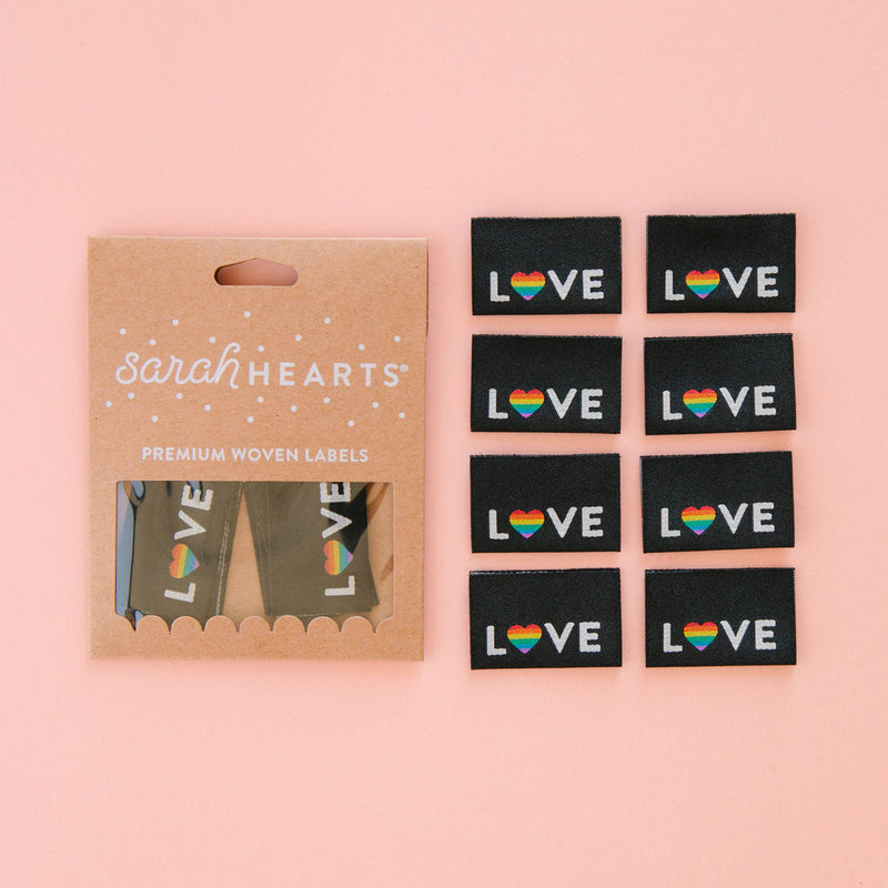 Love Pride Heart Labels from Sarah Hearts