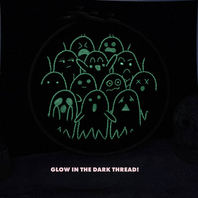 Ghosties Halloween Glow in the Dark Embroidery Kit from Pixels & Purls