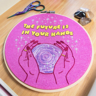 The Future is in Your Hands Embroidery Kit from Pixels & Purls