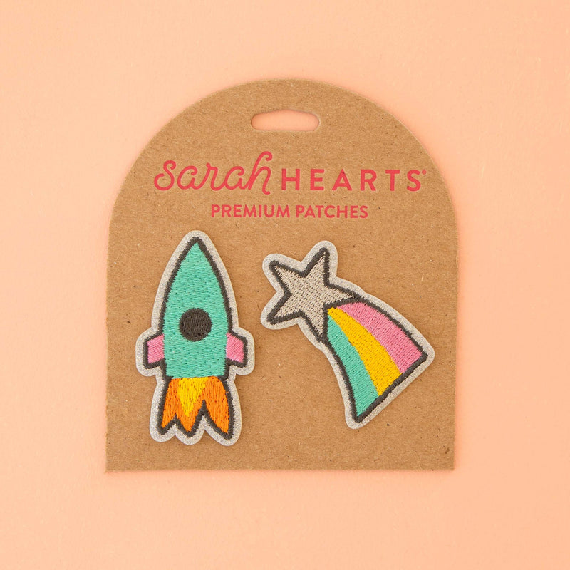 Rocket Ship & Shooting Star Embroidered Patches 2-pack from Sarah Hearts