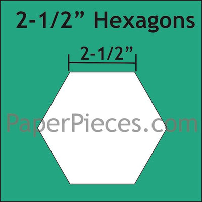 2.5" Hexagon Papers for EPP from Paper Pieces 300ct