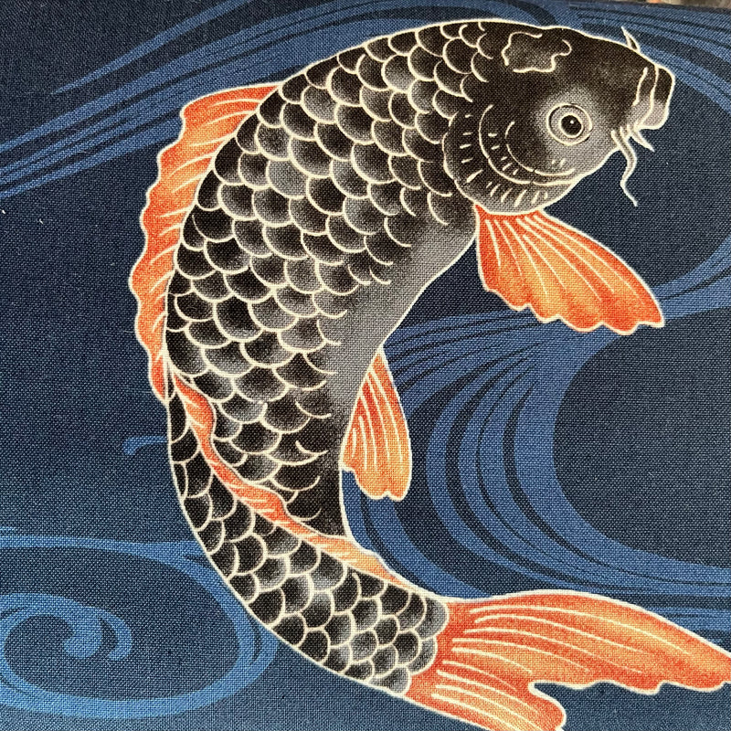 NAVY Koi Japanese Cotton