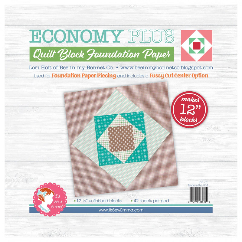 Economy Plus Quilt Block 12in Foundation Paper Pad by Lori Holt/It&