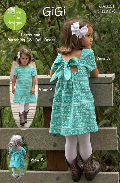 Gigi Girl and Doll Dress Pattern by Olive Ann Designs