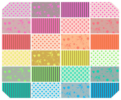 Fat Quarter Bundle from Neon True Colors by Tula Pink