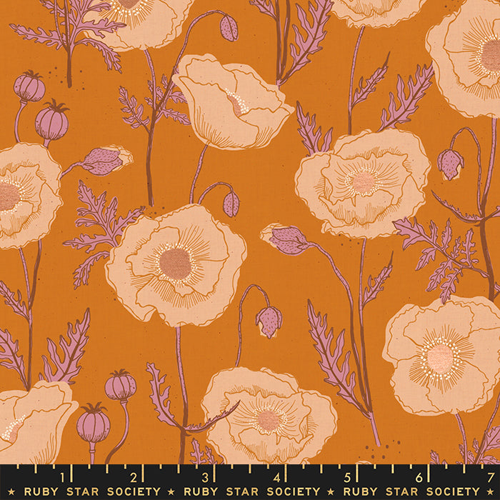 CARAMEL Icelandic Poppies from Unruly Nature by Jen Hewett for Ruby Star