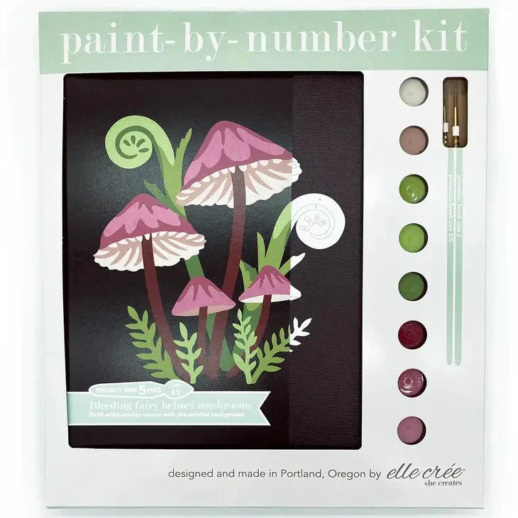 Bleeding Fairy Helmet Mushrooms Paint-by-Number Kit from Elle Cree