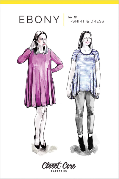 Ebony T-shirt and Dress from Closet Core Patterns