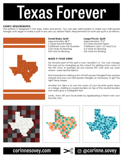 Texas Forever Quilt Pattern by Corinne Sovey Design Studio