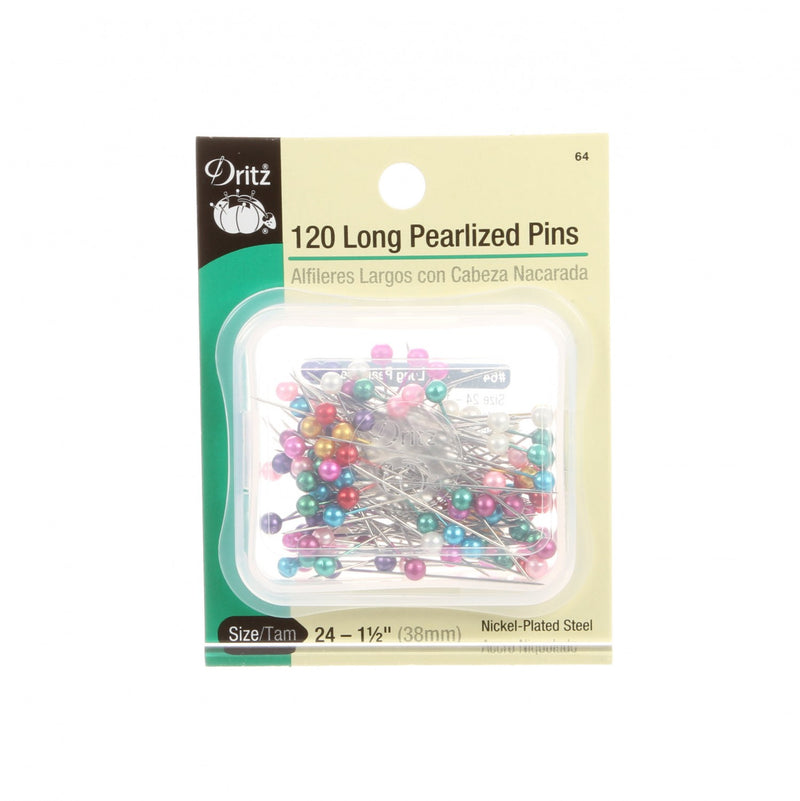 Long Pearlized Pins 1 1/2 120ct 64 Dritz