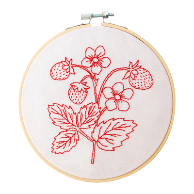 Strawberry Plant Botanical Embroidery Kit by Cotton Clara