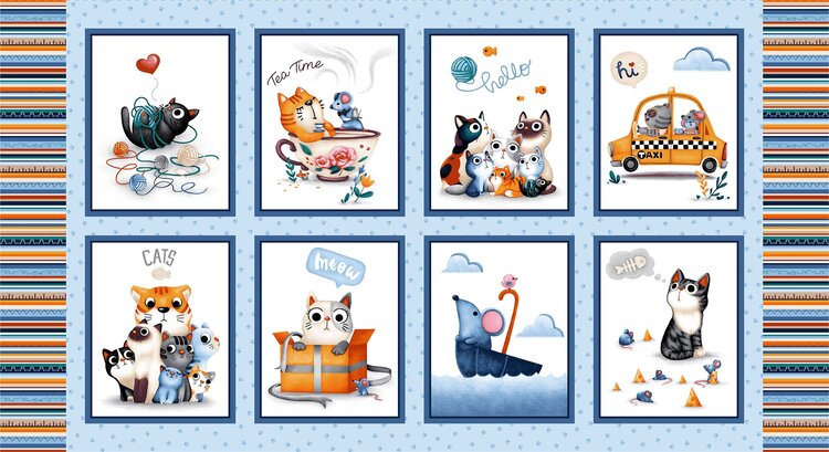 Cats Panel, Feline Friends by The Little Red House