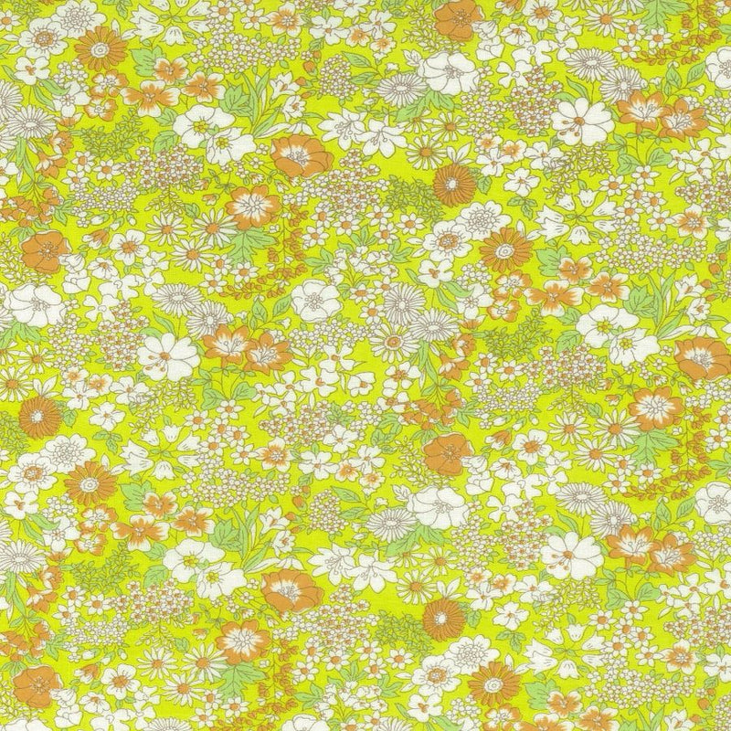 BRIGHT YELLOW Floral 1D, Flownny I Lawn from KOKKA