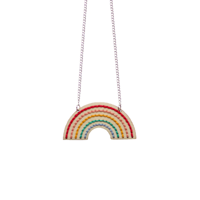 Rainbow Necklace Embroidery Board Kit by Cotton Clara
