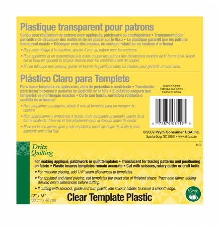 Clear Template Plastic by Dritz
