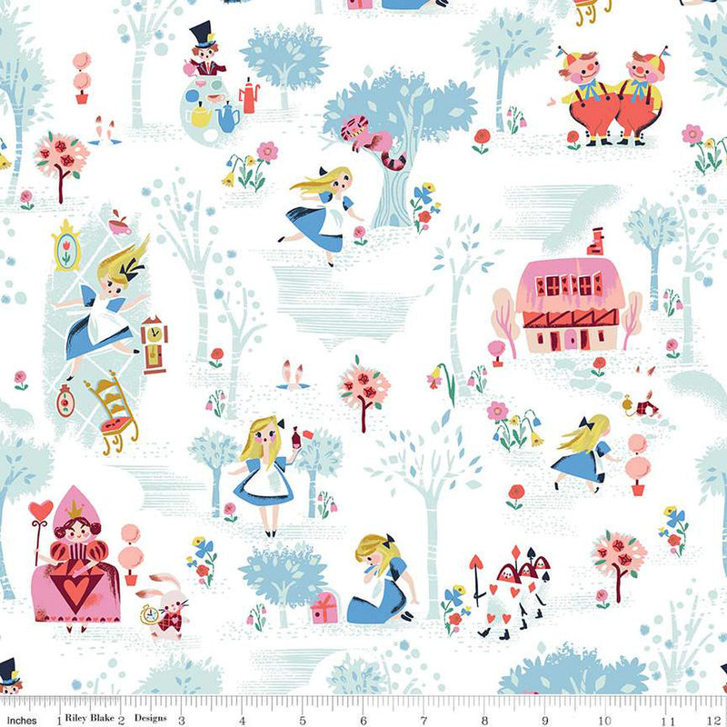 WHITE, Main, Down the Rabbit Hole by Jill Howarth for Riley Blake Designs