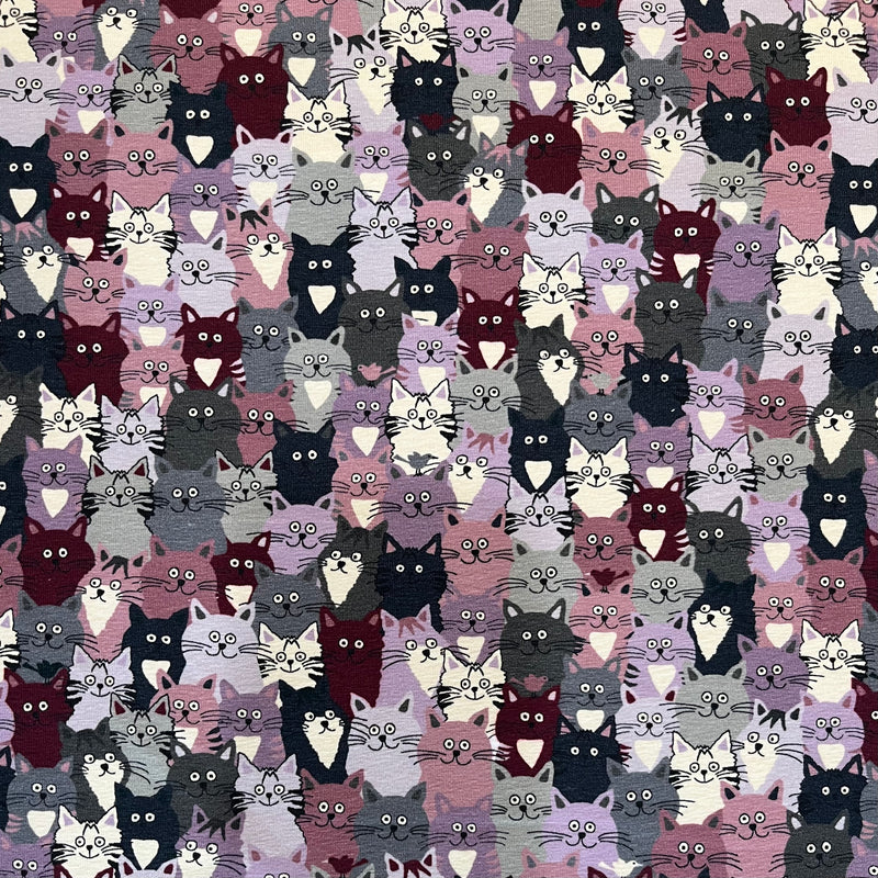Cats Lavender Avalana Knit Jersey by Stof A/S Fabrics