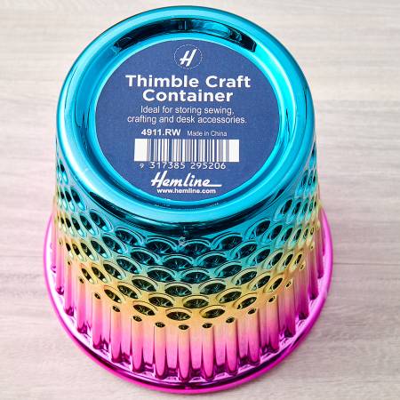 Plastic Rainbow Thimble Craft Container