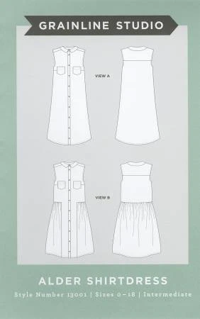 Alder Shirtdress Pattern from Grainline Studio Sizes 0-18