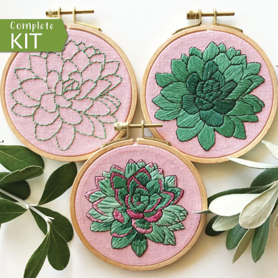 Sweet Succulents Embroidery Kit by Rosanna Diggs Embroidery