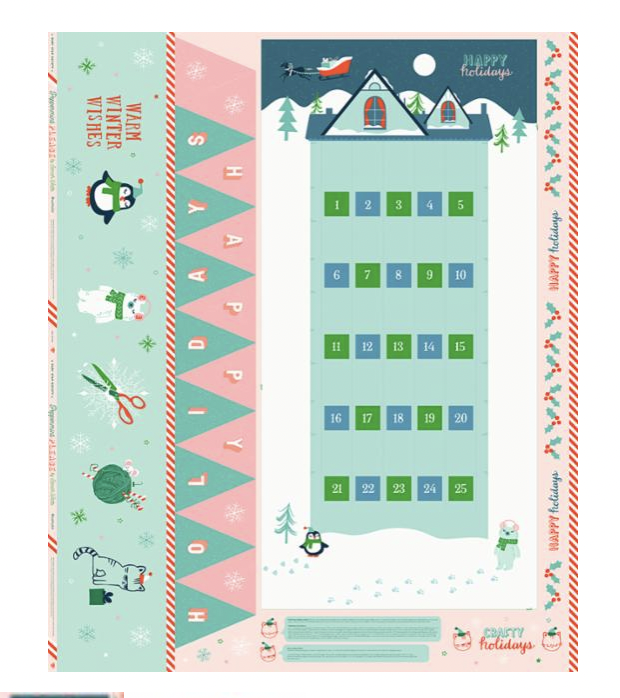Peppermint Please Christmas Countdown Panel by Sarah Watts, Ruby Star