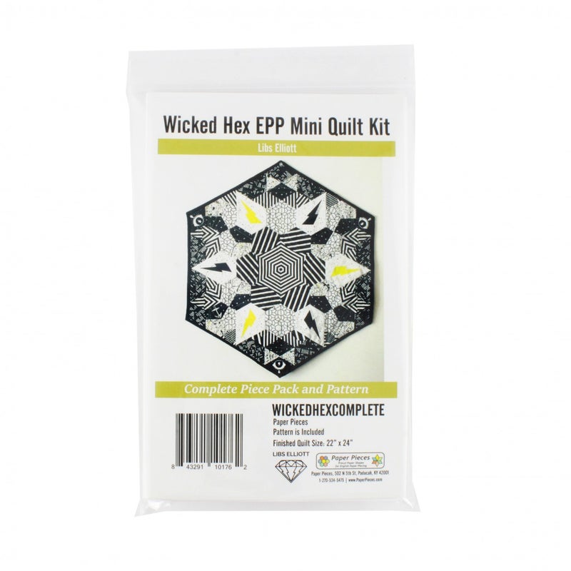 Paper Pieces Pack for Wicked Hex EPP Mini Quilt by Libs Elliot - Pattern Included