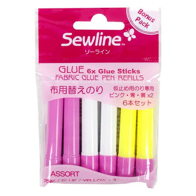 Sewline Assorted Glue Stick Refills 6ct