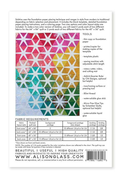 Solstice Quilt Pattern from Alison Glass, Nydia Kehnle - Paper Pattern